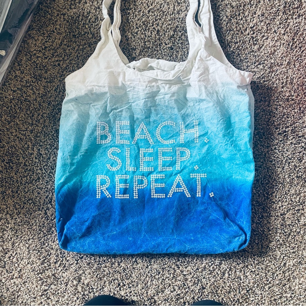 Blue and White Tote Bag